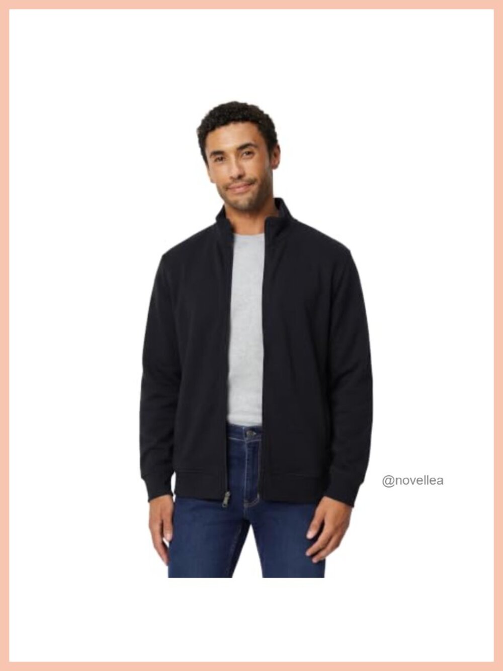 Men's Full Zip Mock Neck French Terry Sweatshirt Lightweight